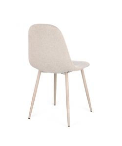 Bizzotto Sedia New Irelia Imbottita Beige e Gambe Tortora 44x53xH84 cm