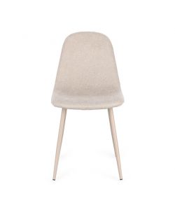 Bizzotto Sedia New Irelia Imbottita Beige e Gambe Tortora 44x53xH84 cm