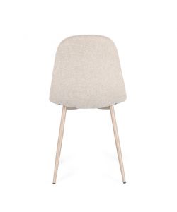 Bizzotto Sedia New Irelia Imbottita Beige e Gambe Tortora 44x53xH84 cm