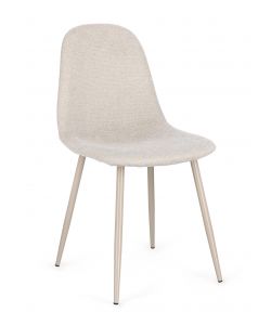 Bizzotto Sedia New Irelia Imbottita Beige e Gambe Tortora 44x53xH84 cm