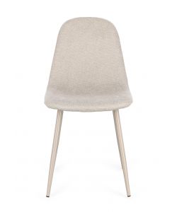 Bizzotto Sedia New Irelia Imbottita Beige e Gambe Tortora 44x53xH84 cm