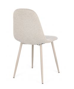 Bizzotto Sedia New Irelia Imbottita Beige e Gambe Tortora 44x53xH84 cm