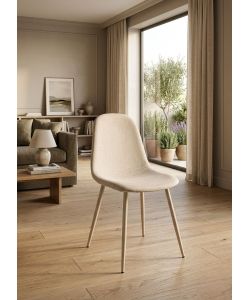 Bizzotto Sedia New Irelia Imbottita Beige e Gambe Tortora 44x53xH84 cm