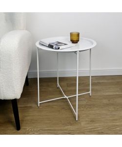 Bizzotto Tavolino da Caff� Hilmar Tondo Bianco Moderno d.47x51 cm