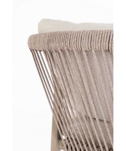 Kalimera Sedia in Alluminio con Intreccio in Corda e Cuscini Beige 55x62 cm