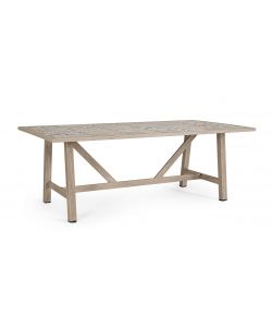 Bizzotto Tavolo Kalimera 206X106 cm Timber Alluminio e Porcellana