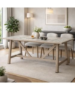 Bizzotto Tavolo Kalimera 206X106 cm Timber Alluminio e Porcellana