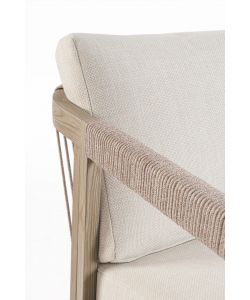 Bizzotto Set da Giardino Kalimera 4 Pezzi Poltrone e Tavolino Beige Effetto Legno