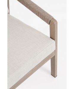 Bizzotto Set da Giardino Kalimera 4 Pezzi Poltrone e Tavolino Beige Effetto Legno