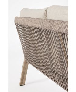 Bizzotto Set da Giardino Kalimera 4 Pezzi Poltrone e Tavolino Beige Effetto Legno