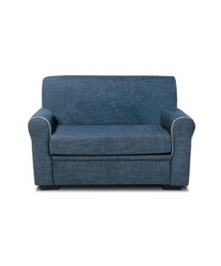 Divano 2 Posti Tosca Blu 85 x 125 x 70 cm - Eleganza Compatta in Tessuto con Struttura in Legno