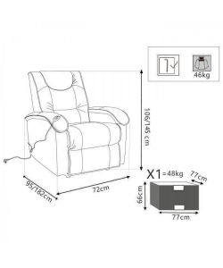 Cosma Poltrona Relax Elettrica Reclinabile Beige 72x95/182 cm