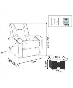 Cosma Poltrona Relax Elettrica Reclinabile Marrone 72x106 cm
