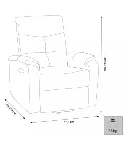 Cosma Poltrona Relax Reclinabile Grigia per Interni 76,5x89 cm