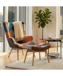 Cosma Poltrona Poggiapiedi Versailles Patchwork Multicolor 53x47x82