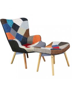 Cosma Poltrona Poggiapiedi Versailles Patchwork Multicolor 53x47x82