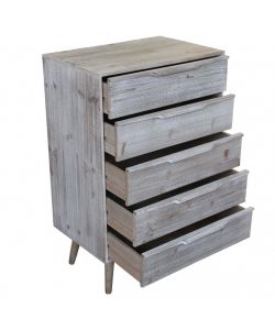 Cosma Home Cassettiera 5 Cassetti Tortora in Legno Paulownia 60x40x95 cm