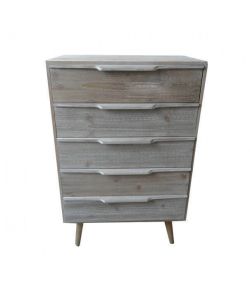 Cosma Home Cassettiera 5 Cassetti Tortora in Legno Paulownia 60x40x95 cm