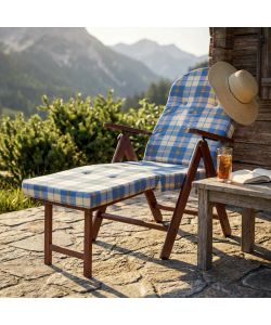 Cosma Poltrona Relax 4 Posizioni Blu con Cuscino e Prolunga Faggio