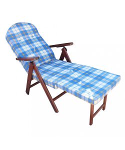 Cosma Poltrona Relax 4 Posizioni Blu con Cuscino e Prolunga Faggio
