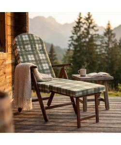 Cosma Poltrona Relax 4 Posizioni Verde con Cuscino e Prolunga 84x60 cm