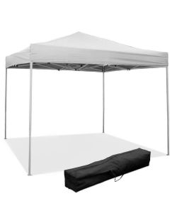 Gazebo richiudibile pieghevole 3 X 3 Bianco ricoperto in PVC impermeabile EXPO