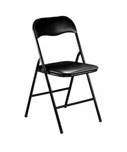 Cosma Sedia Pieghevole Slim Nera con Seduta in PVC e Struttura Nera