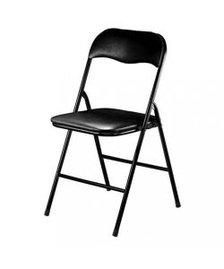 Cosma Sedia Pieghevole Slim Nera con Seduta in PVC e Struttura Nera