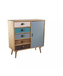 Cosma Mobiletto 5 Cassetti Marrone Chiaro 80x35x85 cm Stile Industriale