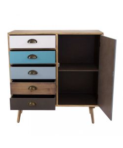 Cosma Mobiletto 5 Cassetti Marrone Chiaro 80x35x85 cm Stile Industriale