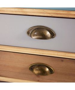 Cosma Mobiletto 5 Cassetti Marrone Chiaro 80x35x85 cm Stile Industriale
