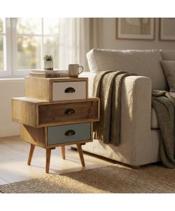 Cosma Mobiletto Victoria 3 Cassetti Colorati Marrone Chiaro 50x35x49.5
