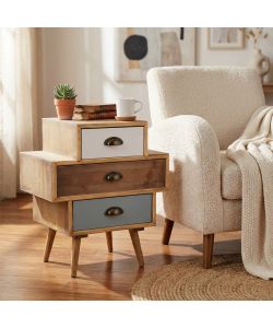 Cosma Mobiletto Victoria 3 Cassetti Colorati Marrone Chiaro 50x35x49.5
