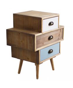 Cosma Mobiletto Victoria 3 Cassetti Colorati Marrone Chiaro 50x35x49.5