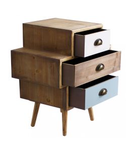 Cosma Mobiletto Victoria 3 Cassetti Colorati Marrone Chiaro 50x35x49.5