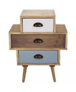 Cosma Mobiletto Victoria 3 Cassetti Colorati Marrone Chiaro 50x35x49.5