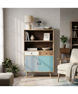 Cosma Mobiletto Barrie 2 Ante 2 Cassetti Marrone Chiaro 80x35x140
