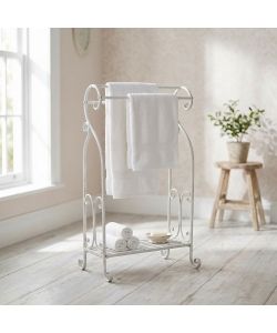 Cosma Portasciugamani Clarence Bianco Antico Metallo 37x33x90h