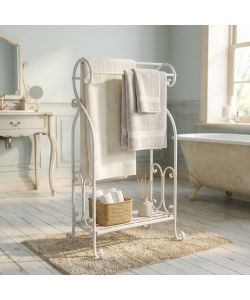 Cosma Portasciugamani Clarence Bianco Antico Metallo 37x33x90h