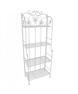 Cosma Etagere 4 Piani Bianco Antico in Metallo per Giardino 158 cm