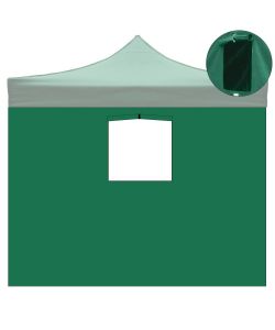 Telo laterale 3x2mt verde impermeabile con finestra per gazebo richiudibile 3x3mt