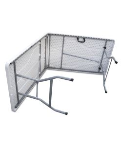 Tavolo pieghevole richiudibile a valigia in resina Bianco struttura in ferro 240X70X74 DG45064
