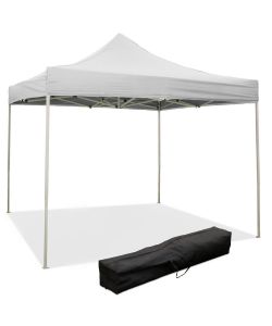 Gazebo richiudibile pieghevole 3 X 3 Bianco ricoperto in PVC impermeabile