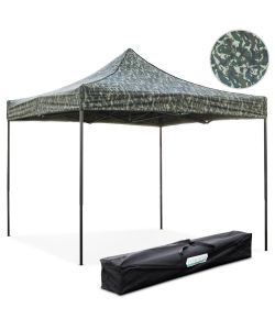 Gazebo richiudibile pieghevole 3 X 3 Mimetico ricoperto in PVC impermeabile