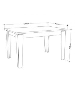 Effezeta Tavolo allungabile rettangolare antracite 140x80 cm