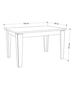 Tolmen Tavolo allungabile rettangolare rovere oak 140x80 cm