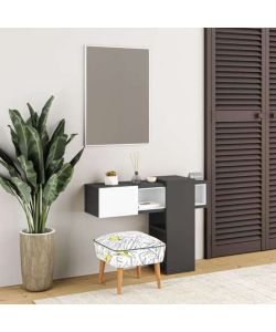 Effezeta Ingresso Efes Antracite e Bianco con Specchio - Mobili Ingresso - L100 x P30 x H72,5 cm