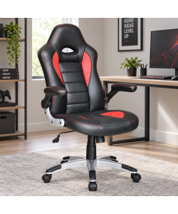 Poltrona Direzionale Gamer - Rosso e Nero - Ergonomica 70x50x110 cm