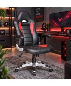 Poltrona Direzionale Gamer - Rosso e Nero - Ergonomica 70x50x110 cm