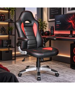 Poltrona Direzionale Gamer - Rosso e Nero - Ergonomica 70x50x110 cm